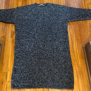 Zara Black Marled Crewneck Sweater Dress - Size MEDIUM
